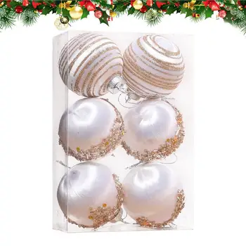 Топка за украса на Коледната елха Нечупливи Коледни балони, украса, Кадифе, създаден с метална нишка, 6 бр. комплект коледни топки за басейн