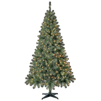 Изкуствена коледна елха Madison Pine височина 6,5 метра, прозрачни лампи с нажежаема жичка, за празниците