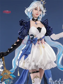 Аниме игра COSER TRIBE Genshin Impact Furina, Церемониалния рокля, Кралят костюм за cosplay на Хелоуин, пълен комплект