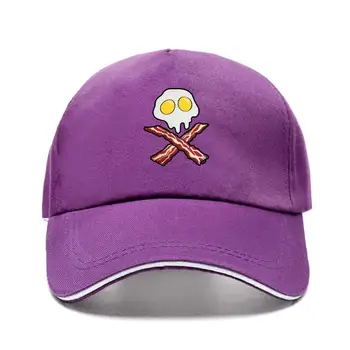 Нова забавна черна мъжка бейзболна шапка с бекон и яйца в стил Пират Джоли Роджър за младежи на средна възраст и футбол потници, бейзболни шапки за възрастните хора