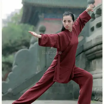 2023 китайското традиционната рокля от лен, houdan тайдзи рокля за даоистки практики халат рокля за участия в бойните изкуства дзен костюм w47