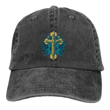 Боядисана шапка с образа на Кръста на Исус, дамска шапка със сложно изображение, Персонализиран шапки с козирка