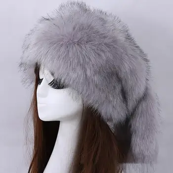 Морозостойкая зимна шапка в етнически стил, шапка от изкуствена кожа с опашка, дамски топла зимна шапка от изкуствена кожа на лисица и заек за студено време