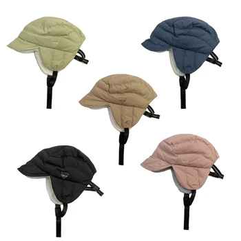 Зимна топла памучен шапка за всички възрасти, лека шапка-ушанка за активна почивка, ветрозащитный прическа с каишка, ски шапчица