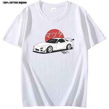 Първоначално тениска D Mazda RX7 С Къс Ръкав И принтом Тениски Harajuku За Японски Ентусиасти Състезателна фланелка JDM Automobile Culture
