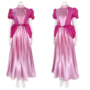 Възрастен костюм на принцеса Праскова за cosplay, секси Розова рокля за момичета, облекло феи за Хелоуин, Коледа карнавальная парти