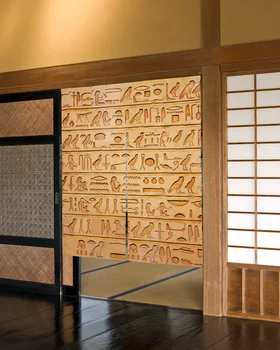 Египетски Символи Къс Кухненска Врата Завеса Японски Стил Декорация На Кафе Ресторант Преграда Завеса