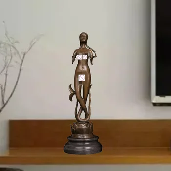 QW-314 Модерна бронзова статуетка на богинята на цветята, статуетка на Западното изкуство метал, бронзова скулптура на горещо леене за декорация на дома
