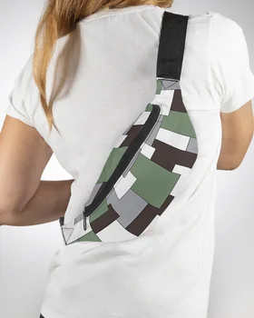 В средата на века Зелен Сив Бяла Мозайка на Абстрактното изкуство на Мъже, Жени Поясная чанта Поясная чанта Чантата е Водоустойчив набедренные чанти тип 