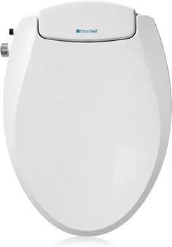 Седалка за тоалетната чиния биде Brondell с Неэлектрическим перекосом Ecoseat, Подходящ за Продълговата Казанчета, Бял - Система с две дюзи, Температура на околната вода