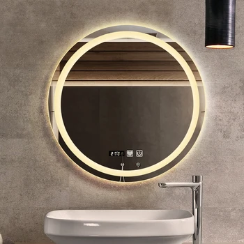 Espejo redondo inteligente para maquillaje, espejo de baño против luz LED an, против Altavoz Bluetooth, 50CM/60/70 СМ