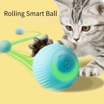 Умни играчки за котки Автоматично катящийся топката, Електрически играчки за котки, интерактивни за дресура на котки, самодвижущиеся играчка за коте за игри на закрито