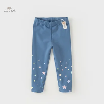 Дейв Bella / Нови пролетни гамаши за момичета, памучни, меки еластични панталони, бебешки дрехи за деца от 2 до 9 години, сини дънкови панталони DB1240854