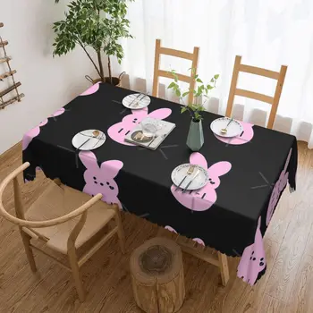 Плюшено зайче Peeps в стил Peeps, покривка за маса, покритие на масата от петна, покривка за масата за хранене, покривка за масата за хранене
