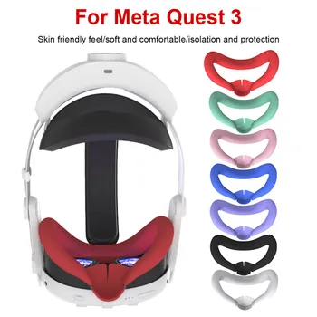 Силиконовата VR-маска за лице, Херметично интерфейс за лице, маска за защита от пот, възглавница за лице, смяна на аксесоари Meta Quest 3