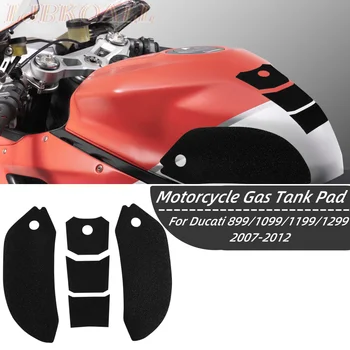 Защитен панел за резервоара на мотоциклета за Ducati 899 1099 1199 1299 въз основа на 2007-2012 2011 Стикер, стикер на газово гориво, коляно хващане, Дърпане на Страничният панел