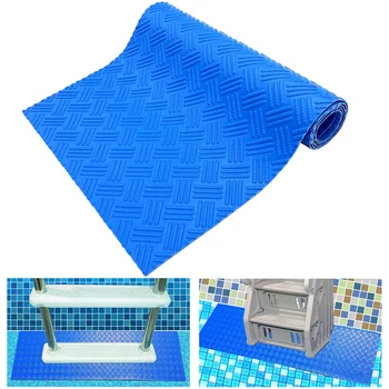 Синя подложка за стълби в басейна, нескользящая текстура, предпазна подложка за плуване, противоскользящий подложка за стълби