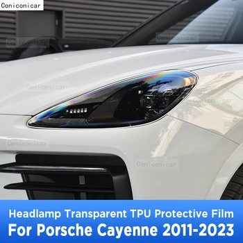 За Porsche Cayenne 2011-2023 Външна Фаровете на Колата на Предната Лампа Със Защита От надраскване, Прозрачен Защитен Филм От TPU Аксесоари Стикер