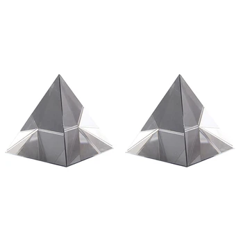 2X Призматическая пирамида от оптично стъкло с височина 40 мм, Правоъгълна право, подходящ е за учебни експерименти