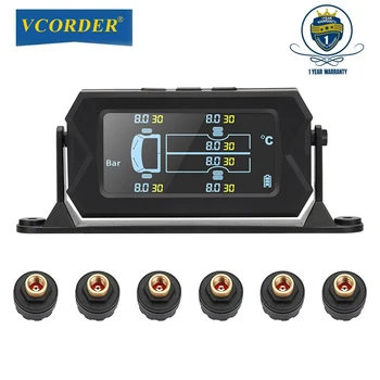 6 Външни ГУМИТЕ Sensor15/8Bar Авто Безжичен Монитор за Налягането В Гумите Цифров LCD Алармена Система за Контрол на Налягането В Гумите За Камион Veh