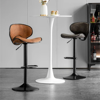 Въртящи се предни бар столове на Тъканта, бар луксозни мебели с регулируема височина Скандинавски бар стол Столове за кухненски шкафове Високи столове