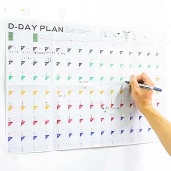 Календар за Обратно Броене от 100 Дни на График на Обучение Периодичен Планер Таблица Подарък за Деца Учат Офис Планиране на Учебни Пособия