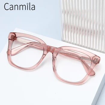 Прозрачна Цветна Квадратна Рамки За Очила Cat Eye Модни Очила По Рецепта на Лекар, Големи Блокер Оптични Очила, Очила BOA1169