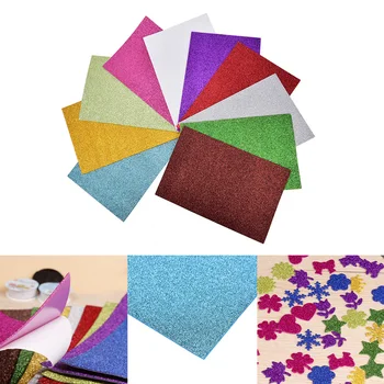 10 бр. плътни порести хартия Flash с гумен прах EVA Foam Paper Хартия за diy от хартия за scrapbooking, цветен декор Оригами