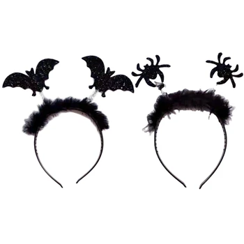 Креативен панделка за коса във формата на крила на прилеп/ паяк, сладък титуляр за коса за една фотосесия, шапки за парти на Хелоуин, за децата и жените M6CD