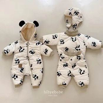 Детски дрехи Jenny & Дейв от 0 до 6 месеца, зимни плюшен и удебелена топли дрехи, детски Nordic версия hoo за малки месечни