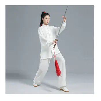 Жена Памук Копринен костюм на китайското тай-чи, Мъжки форма за бойни изкуства-Кунг фу, Ушу, яке уин Чун, Панталони, дрехи за източни упражнения