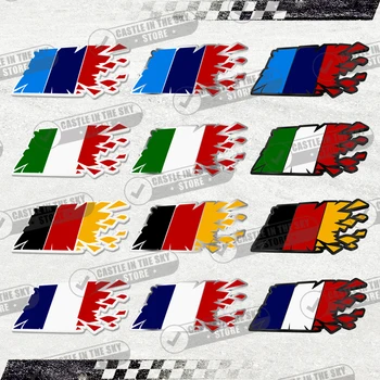 3D Стикер на колата Германия Франция Италия Национален Флаг Трицветна Логото на Главата Решетка Икона Метален Стикер Емблема на Купето Аксесоари