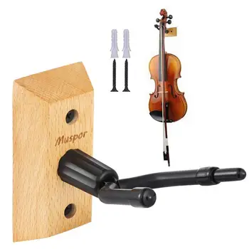 Монтиране на стена за цигулка, закачалка за цигулка, дървена поставка за цигулка, аксесоари за цигулка, Лъскав и здрав държач за цигулка от закачалка за перцето, цигулка