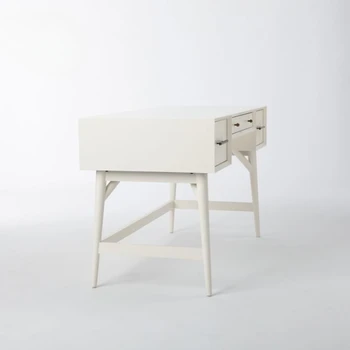 Скрин в скандинавски минимализме, модерен бюро от масивно дърво, бял работен компютърен маса, бюро в стил ретро средата на века