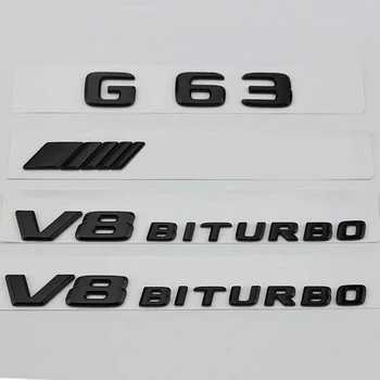 3d ABS Гланц Черни Букви автоаксесоари Икона на Задния Багажник Стикер G 63 V8 BITURBO Лого Емблема За Mercedes G63 AMG W463 W464
