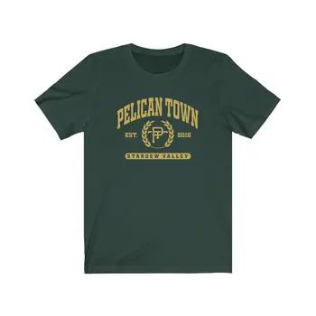 Тениска Pelican Town, тениска Stardew Valley в стил колеж