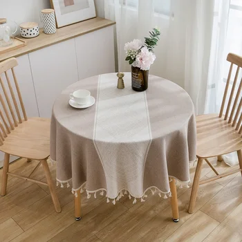 Ins Nordic Home Покривка за маса Сватбени декорации за партита Таблица бельо Памучен покривка с бродерия, кърпи с пискюли
