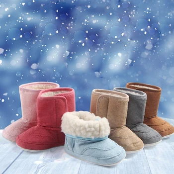 Зимни обувки за бебета момчета и момичета, къси Детски зимни обувки, топли дебели плюшени детски обувки с памучна подплата