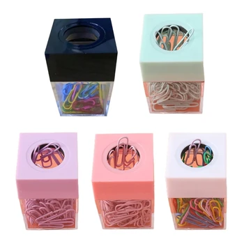 Цветни Квадратни Скоби Кутия За Съхранение на Магнитни Клипове Притежателя Диспенсер за Тенис на Дома на Училището Офис Совалка
