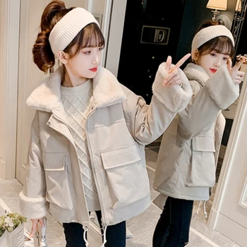 Палта за момичета, зимни памучен ветровка 2023, ежедневни топло утепленная дрехи за тийнейджъри, висококачествени детски дрехи