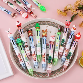 20PCS, Cartoony Дядо Коледа, 6 цвята, Креативна писалка, химикалка химикалка, подаръци, училище, офис, Стационарен