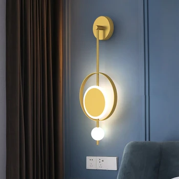 Скандинавските стенни лампи с led подсветка прикроватной нощни шкафчета в помещението, осветление, коридор, коридор, фоайе, кухня, хол, декоративно осветително тяло на стена