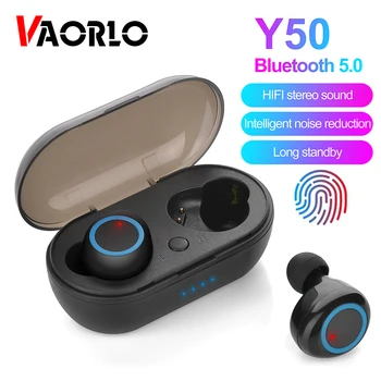 VAORLO Y50 Y30 TWS Спортни Безжични Слушалки Със Сензорен екран. 9D стерео слушалки С Микрофон Bluetooth 5.0 Слушалки Водоустойчиви Слушалки