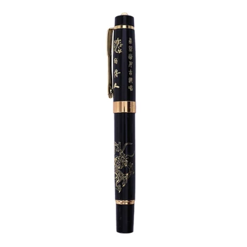 Химикалка писалка LUOSHI 818 с шарките на Китайски дракон - черен