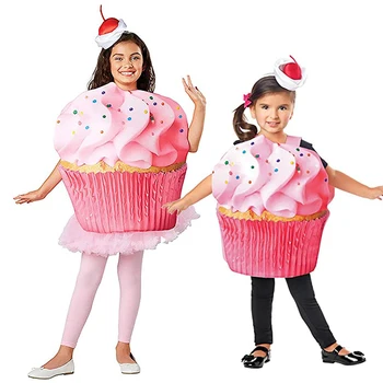 Детски костюм за кифли и конфети, парти за момичета, сладко Розово торта, женски костюм за Хелоуин за деца, кралят облекло
