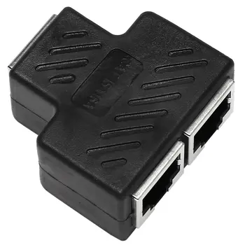2-портов адаптер-сплитер RJ-45 LAN Network Ethernet Продължавам Connector Plug Лот 1 бр.