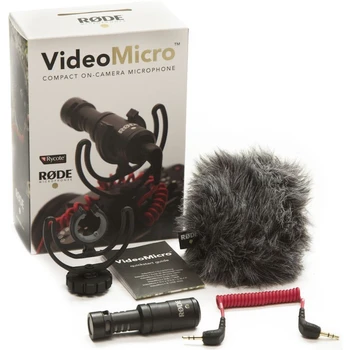 Компактен Вграден Микрофон Rode VideoMicro за Запис на Камерата Nikon Canon Lumix Sony DJI Osmo DSLR Camera Microfone