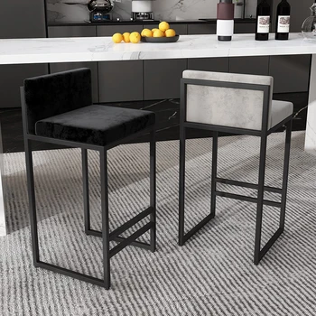 Офис Високи бар столове рецепцията Nordic Outdoor Дизайнерски Трапезни столове от метал за хола Cadeira Bar Decor