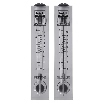 2 елемента Разходомер за измерване дебита на водата 0,5-5 GPM, 2-18 LPM, вид на закрепване на панела