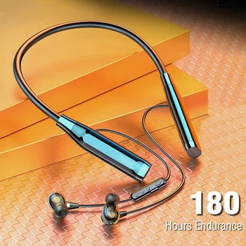 Безжични слушалки с шейным ръб, Bluetooth-слушалки с акумулаторна батерия на 180 часа с микрофон Auriculares, благородна спортна слушалки